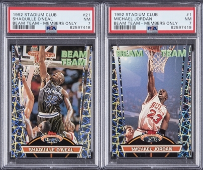 1992-93 Topps Stadium Club "Members Only" Basketball Cards (8) - Featuring Beam Team Michael Jordan and Shaquille ONeal Rookie Cards 